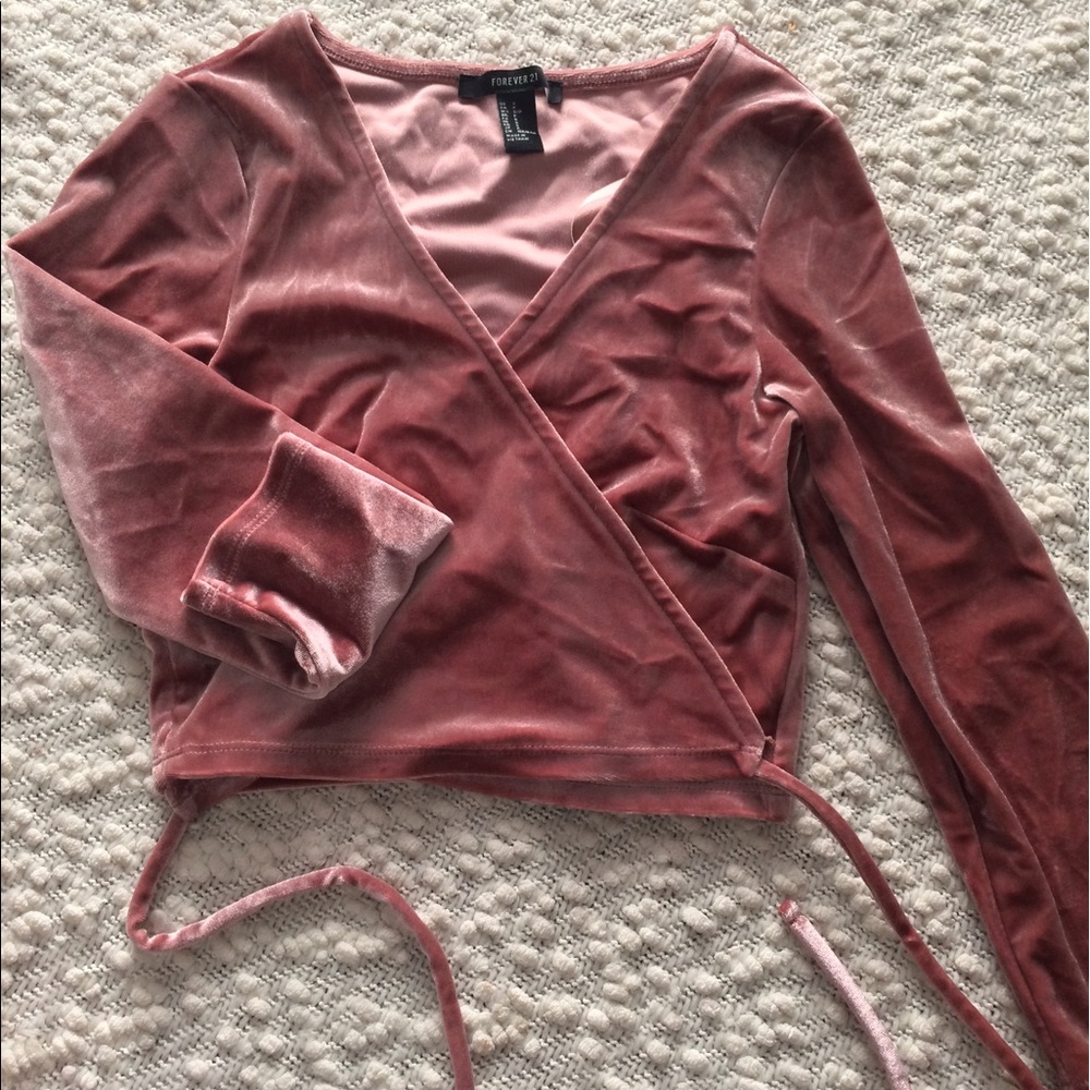 Crushed Velvet Wrap Around Top